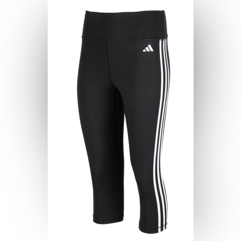 Women’s Adidas 3/4 High Waist Tight Fitting Leggings Black & White Size Small